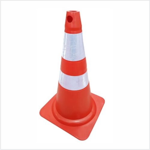 Cone Laranja e Branco de Plástico 75cm - PLASTCOR
